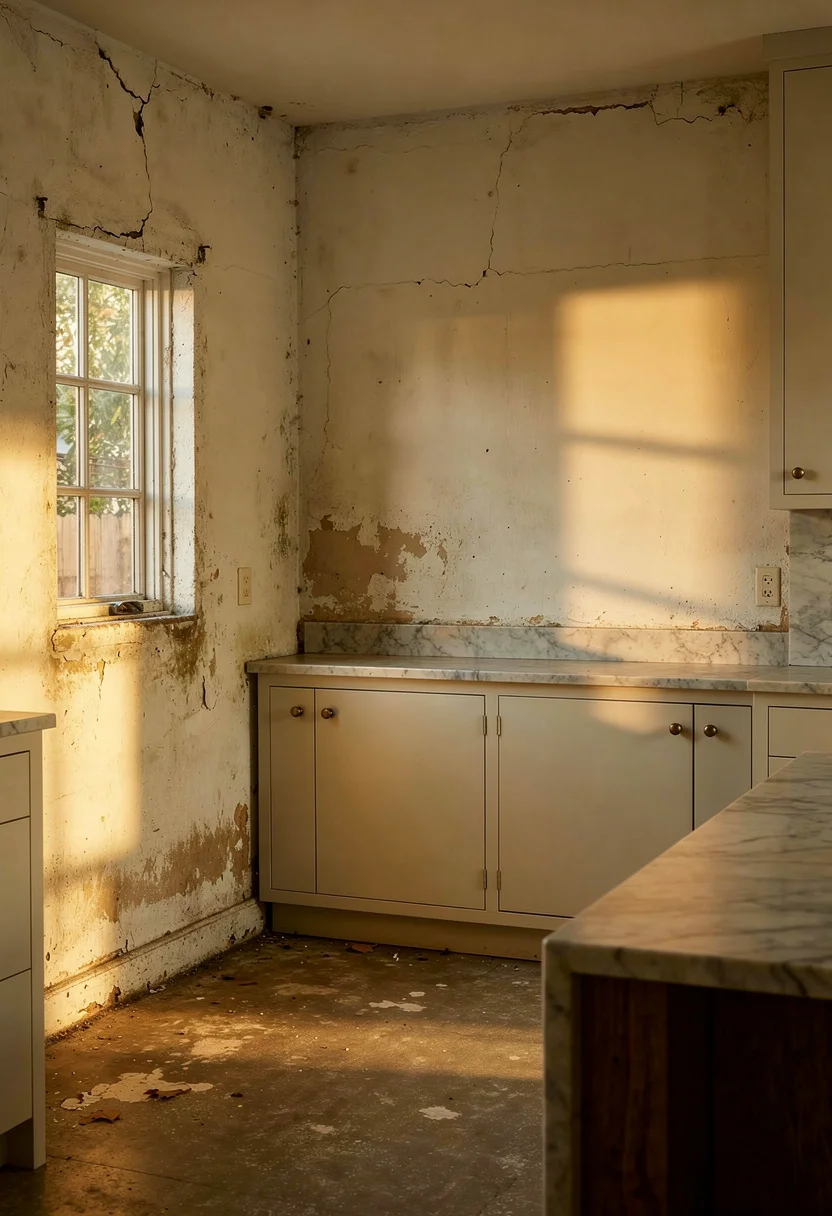 Modern kitchen banquette nook before renovation empty room