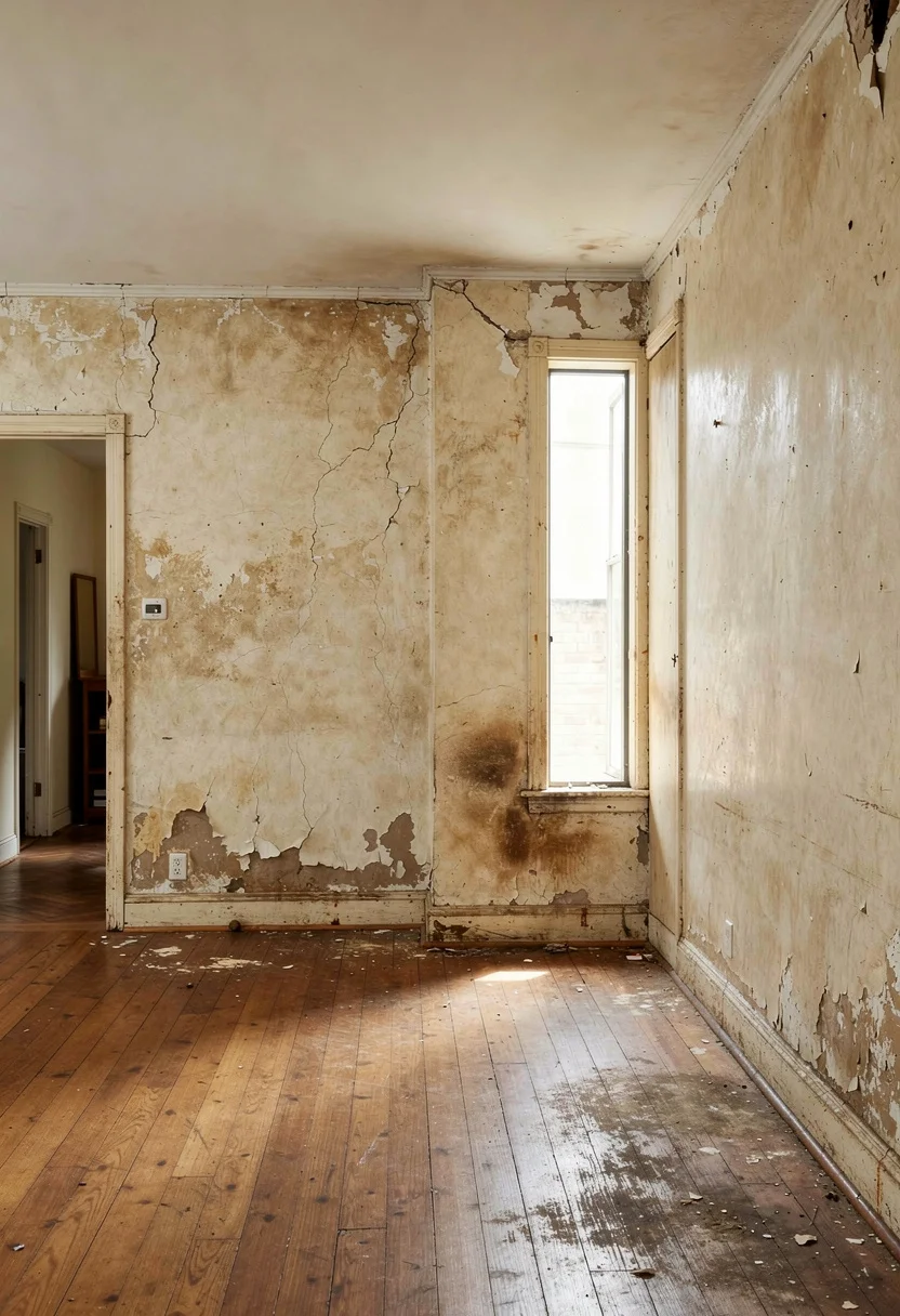 Modern kitchen before renovation empty room