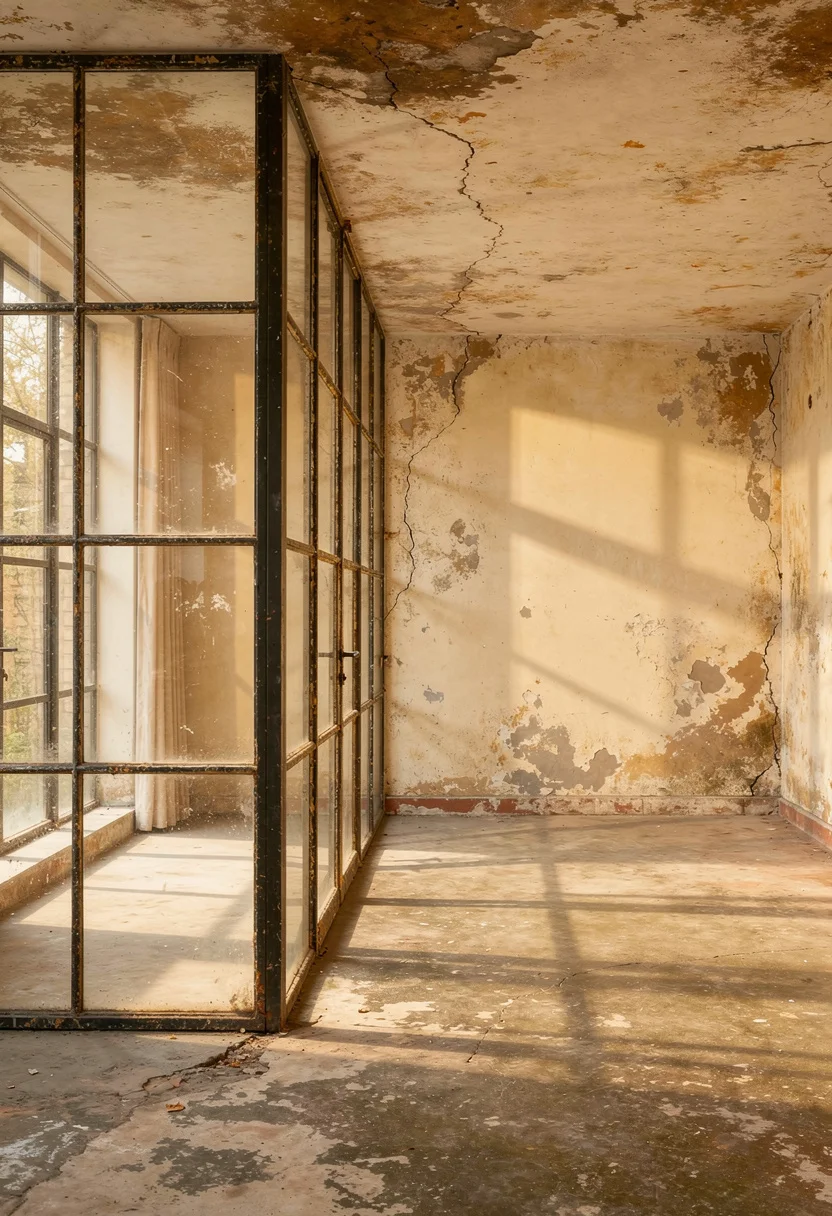 Modern kitchen before renovation empty room