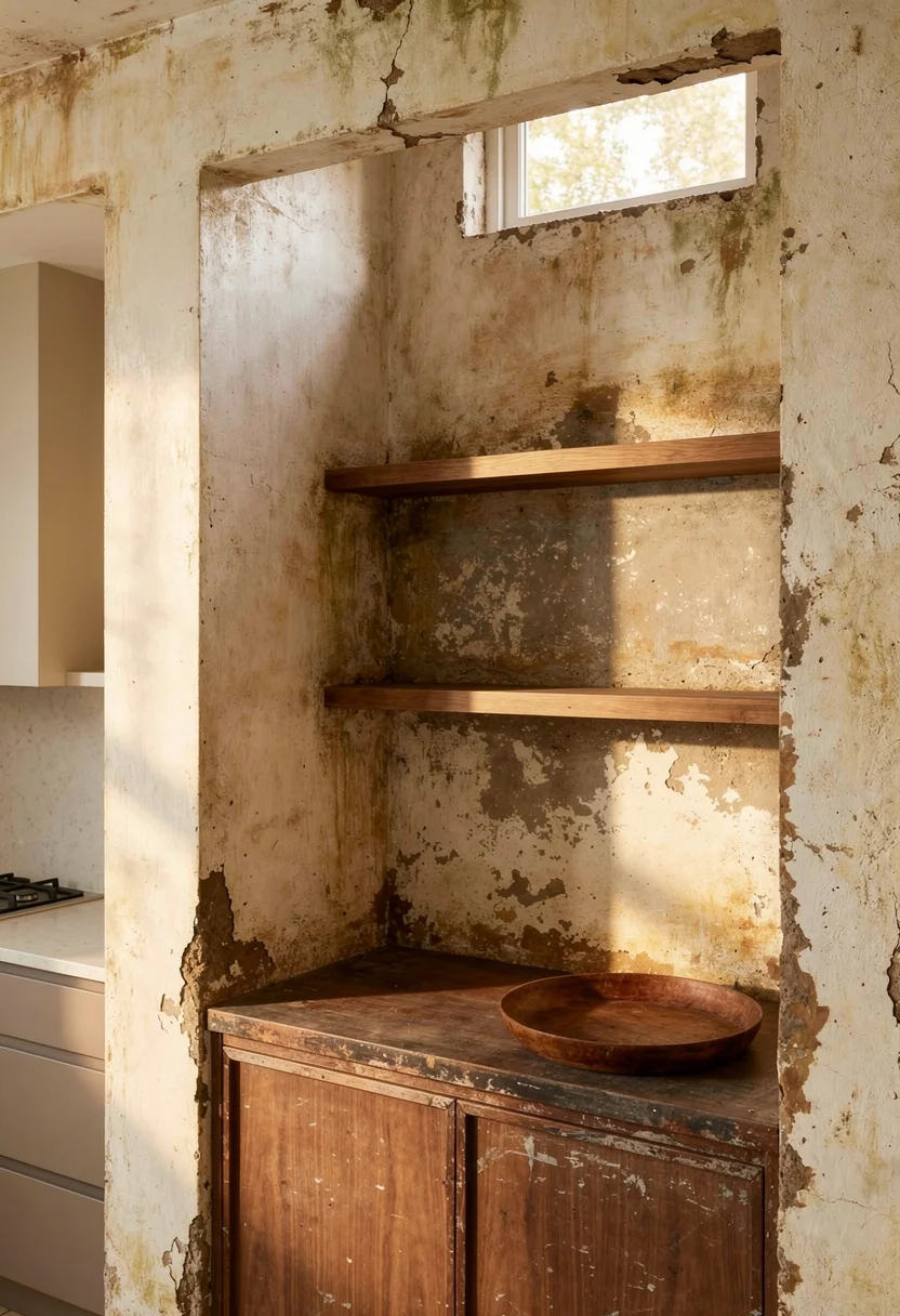 Modern kitchen before renovation empty room