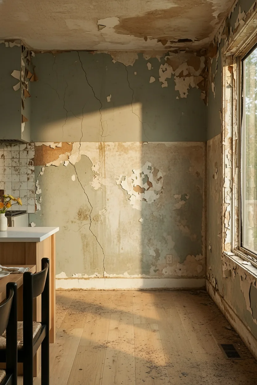 Modern kitchen before renovation empty room