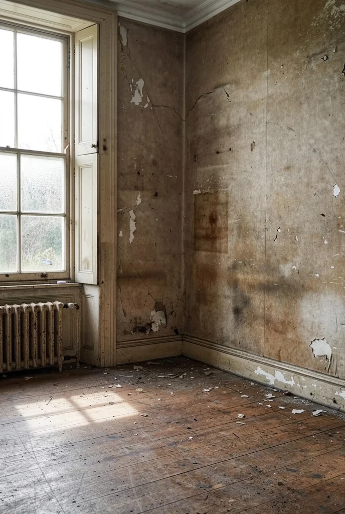 English Country Living Room humble elegance design scene empty room