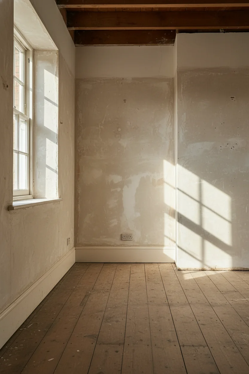 English Country Living Room fireplace anchor design scene empty room