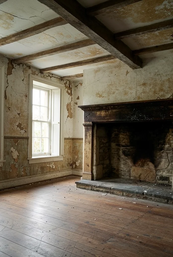 English Country Living Room fireplace anchor design scene empty room