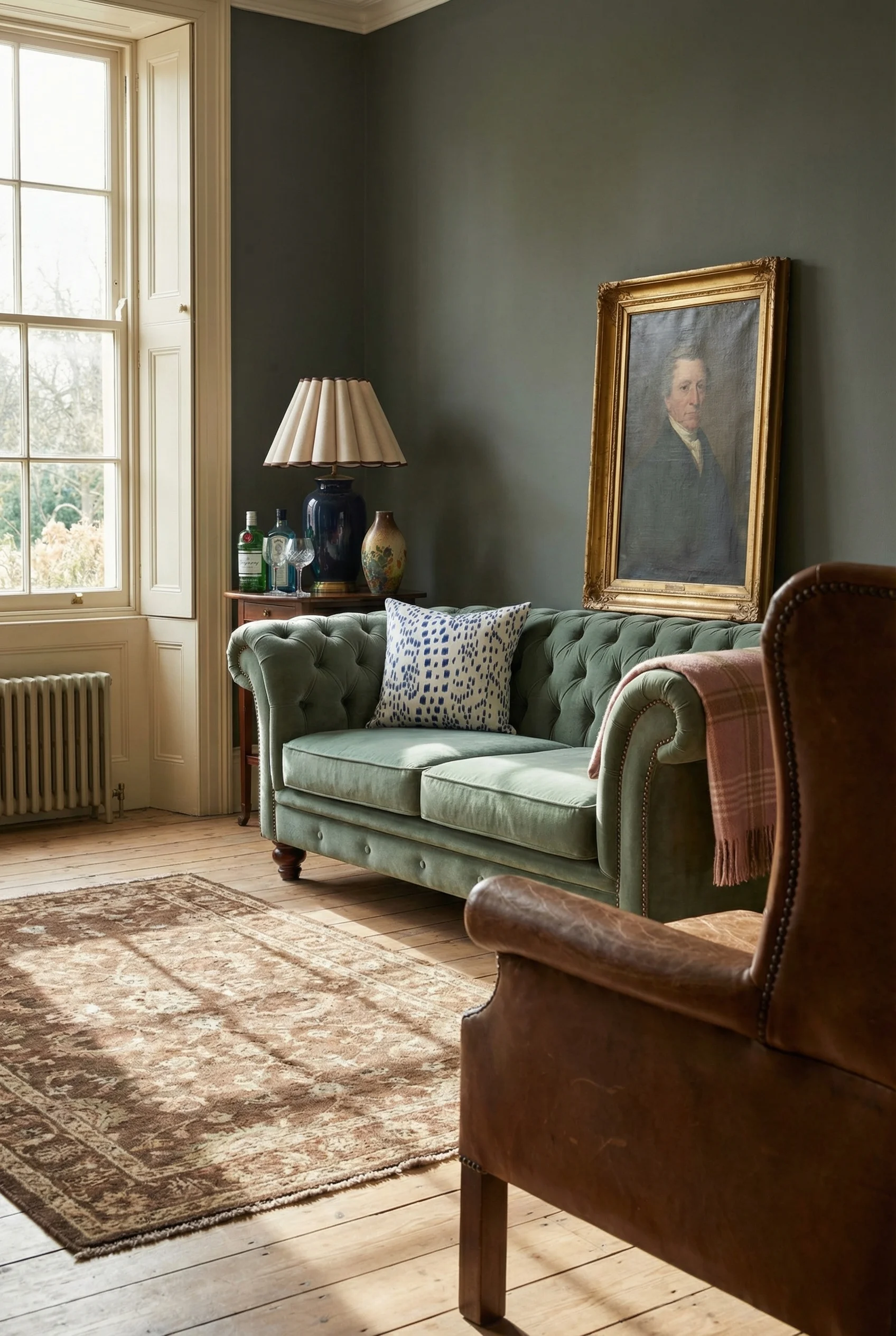 English Country Living Room humble elegance design scene