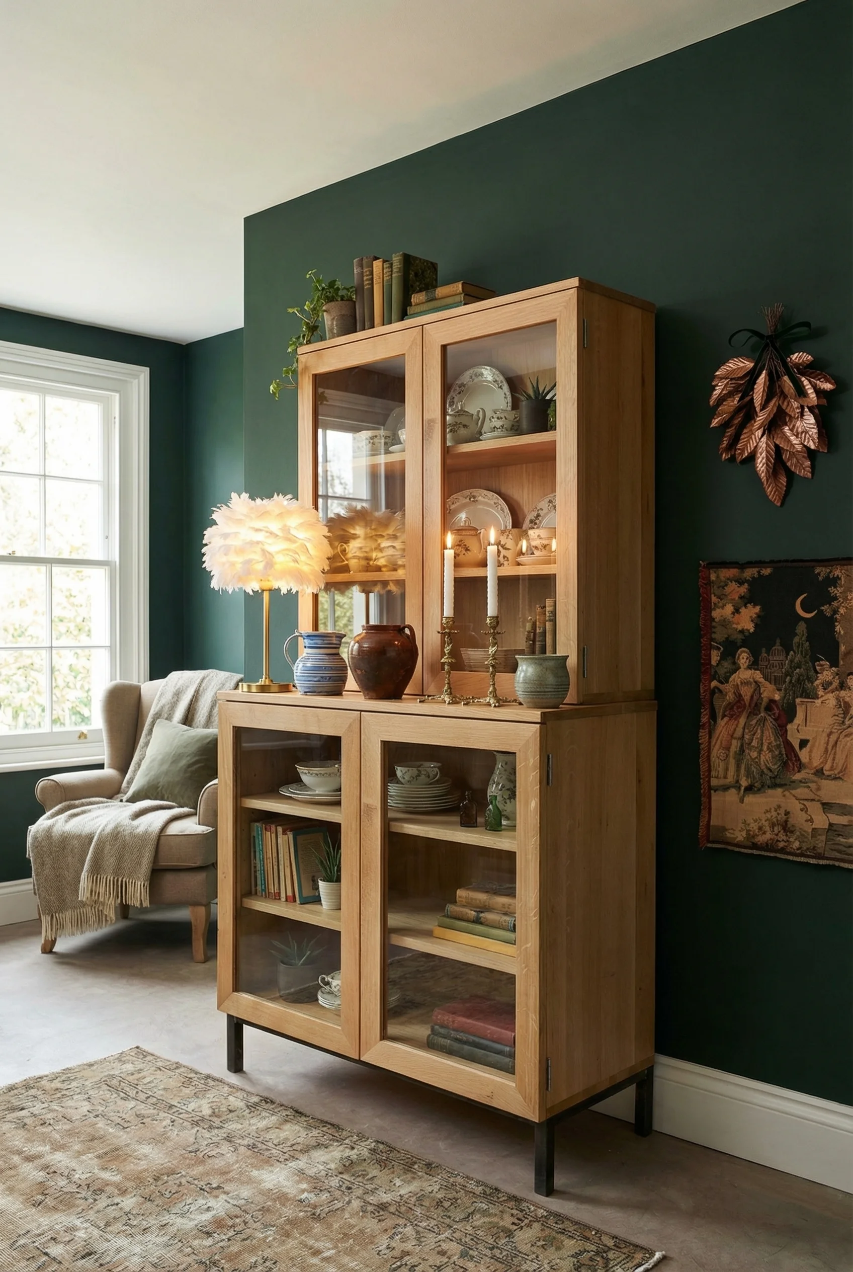 English Country Living Room mismatched furniture design scene